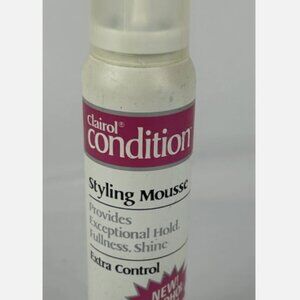 Vintage 1985 Clairol Condition Styling Mousse Extra Control 6 Oz Full Bottle